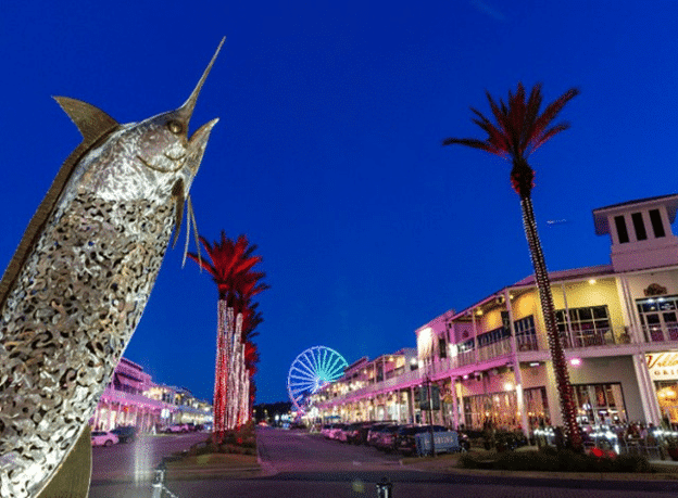 The wharf shopping center and amphitheater has activities for the whole family or an adults night out in Orange Beach, AL