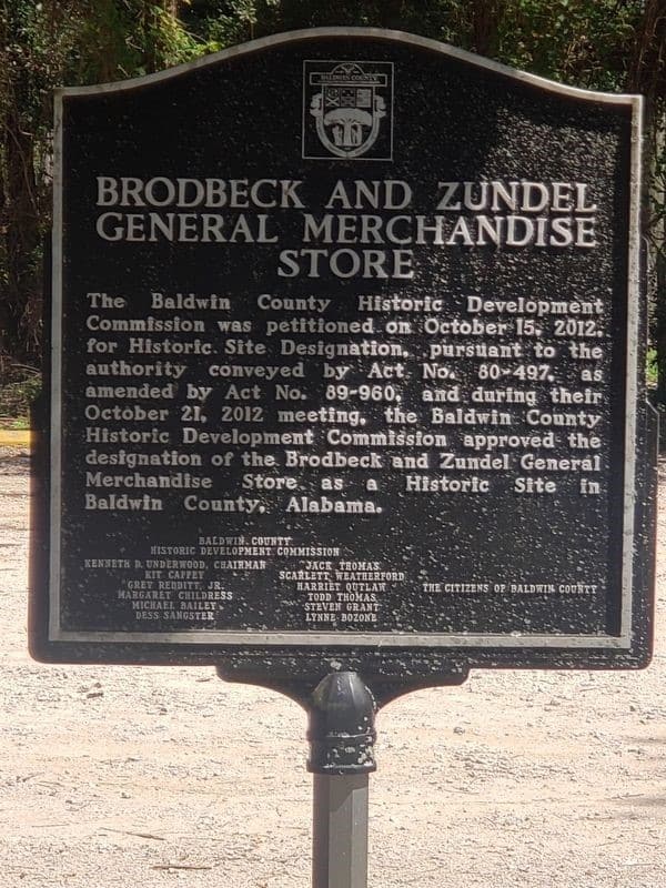 Historical marker along the eastern shore trail in point clear al